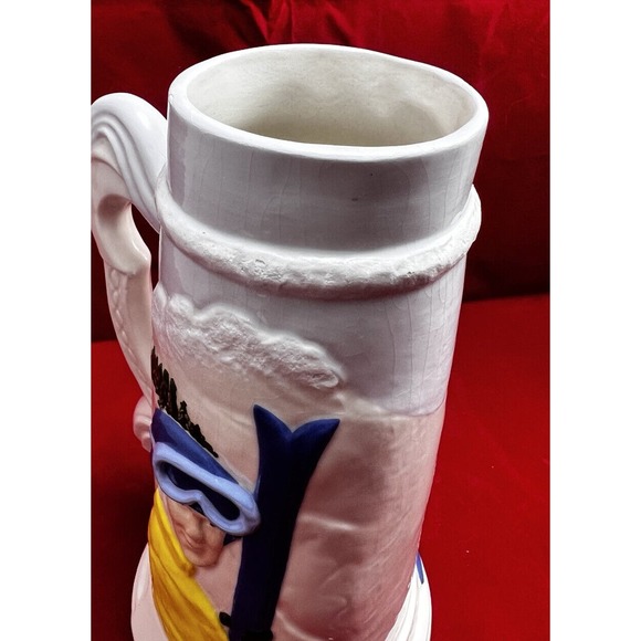 VINTAGE HAND MADE PAINTED STEIN SKIER. *PRE-OWNED*. 1980 - Picture 7 of 12